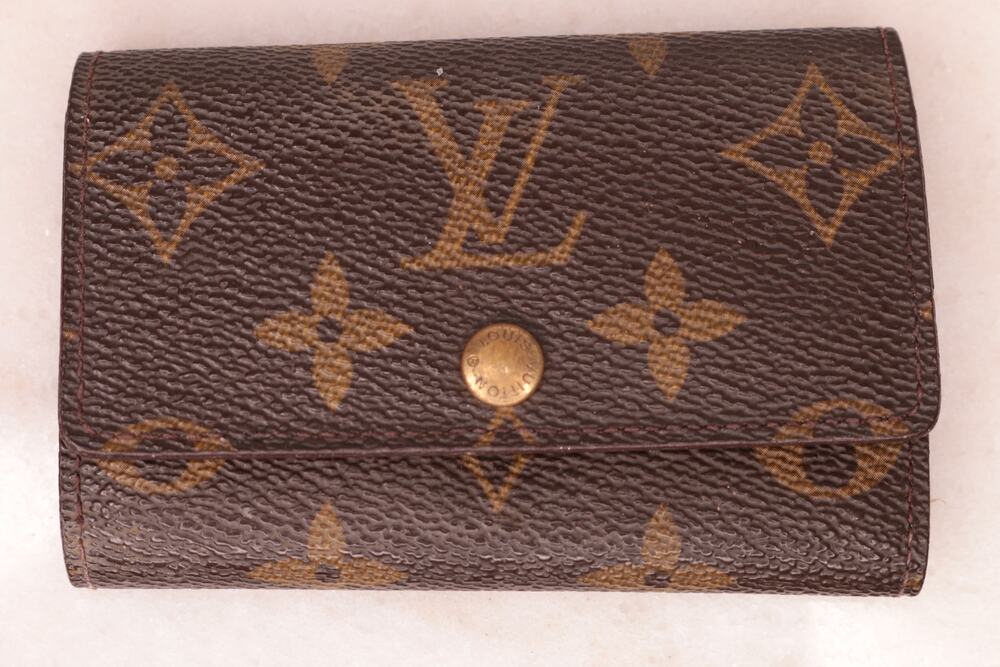 Louis Vuitton Monogram 6 Key Holder Case Vintage Brown Canvas Made in France